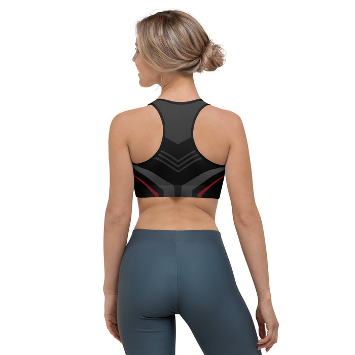 Modern Black Print Sports Bra - Bloom Seventy Seven