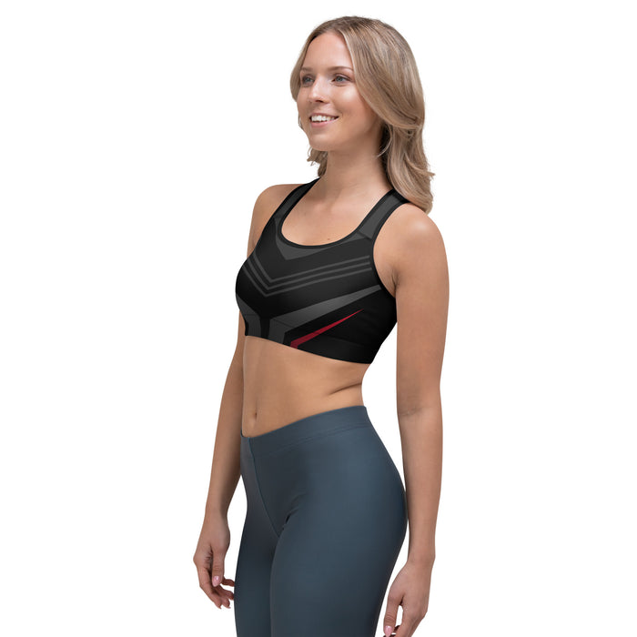 Modern Black Print Sports Bra - Bloom Seventy Seven