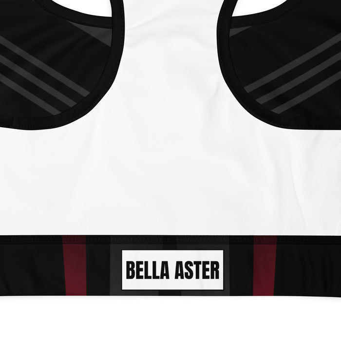 Modern Black Print Sports Bra - Bloom Seventy Seven
