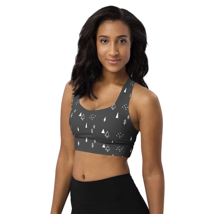 Monochrome Festive Longline Sports Bra