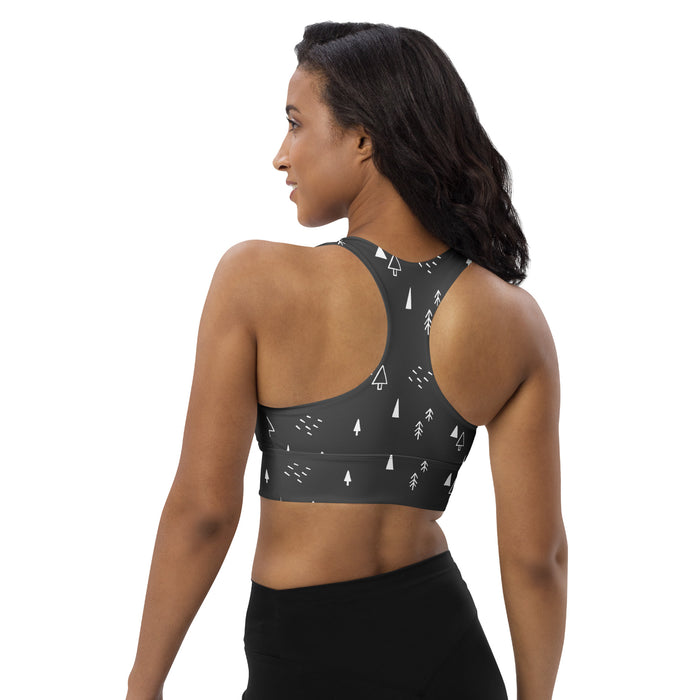 Monochrome Festive Longline Sports Bra