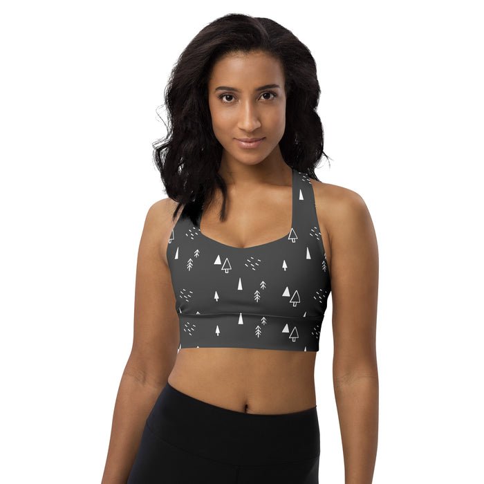 Monochrome Festive Longline Sports Bra