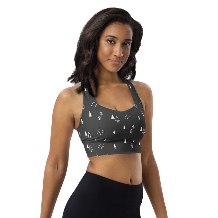Monochrome Festive Longline Sports Bra