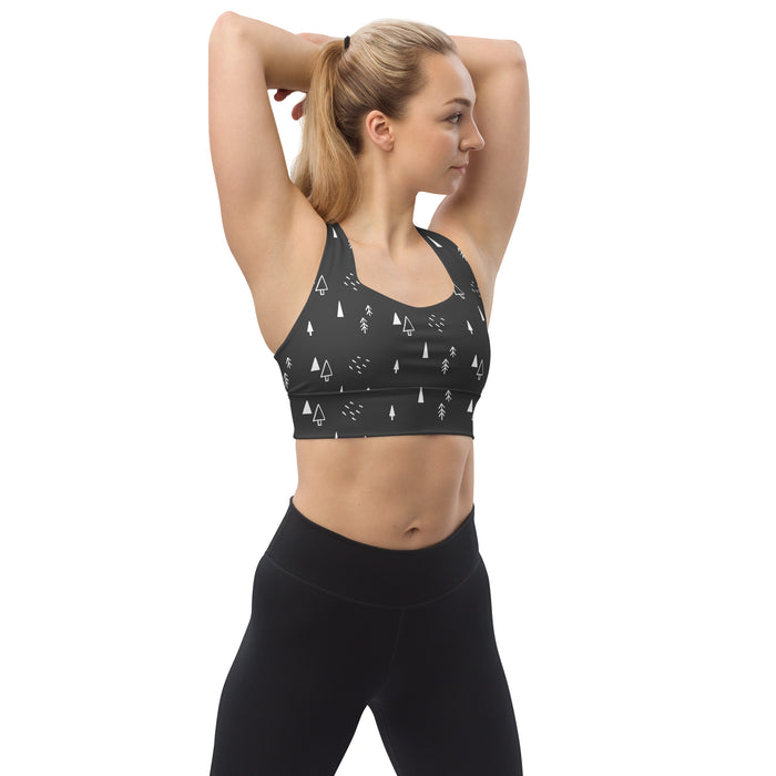 Monochrome Festive Longline Sports Bra