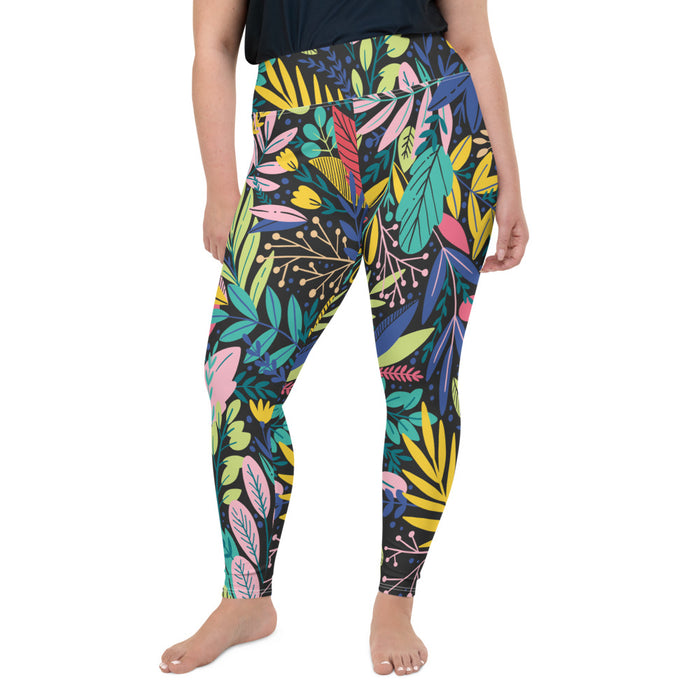 Montego Bay Print Plus Size Leggings - Bloom Seventy Seven