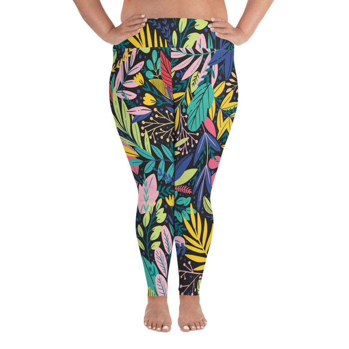 Montego Bay Print Plus Size Leggings - Bloom Seventy Seven