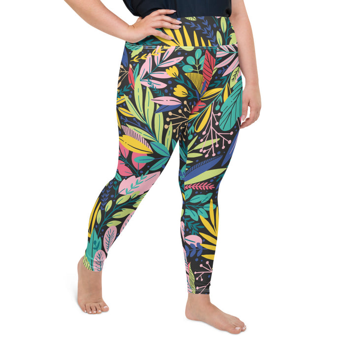Montego Bay Print Plus Size Leggings - Bloom Seventy Seven
