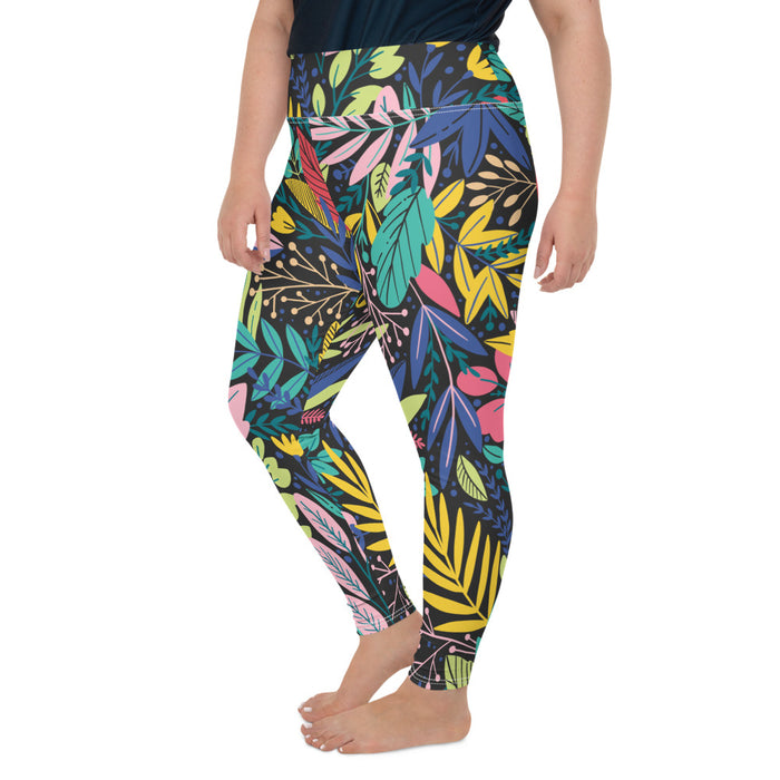 Montego Bay Print Plus Size Leggings - Bloom Seventy Seven
