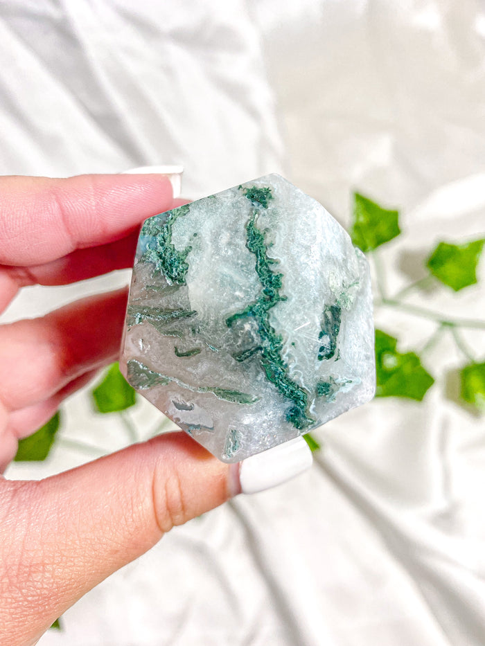 Moss Agate Polyhedrons Gusher