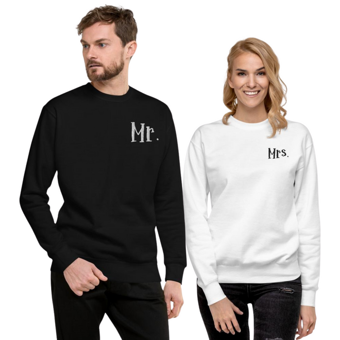 Mr. and Mrs. Couple Fleece Sweatshirt - Bloom Seventy Seven