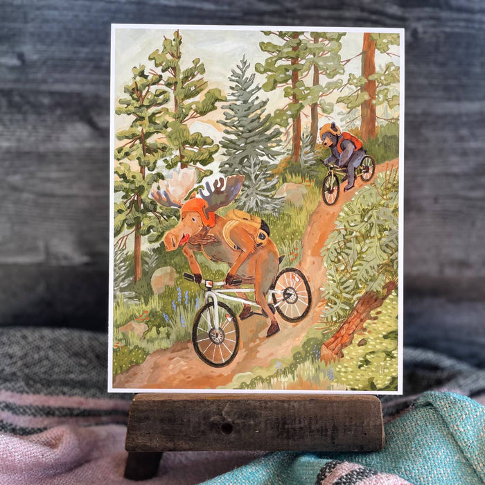 Mt Biking Moose Print