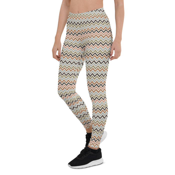 Multicolor Chevron Print Leggings - Bloom Seventy Seven