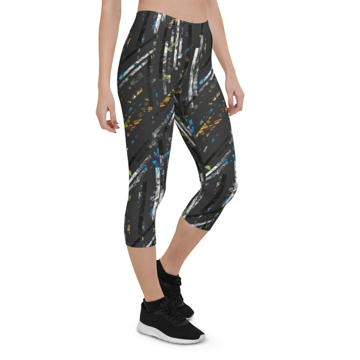 Multicolor Geometric Capri Leggings - Bloom Seventy Seven