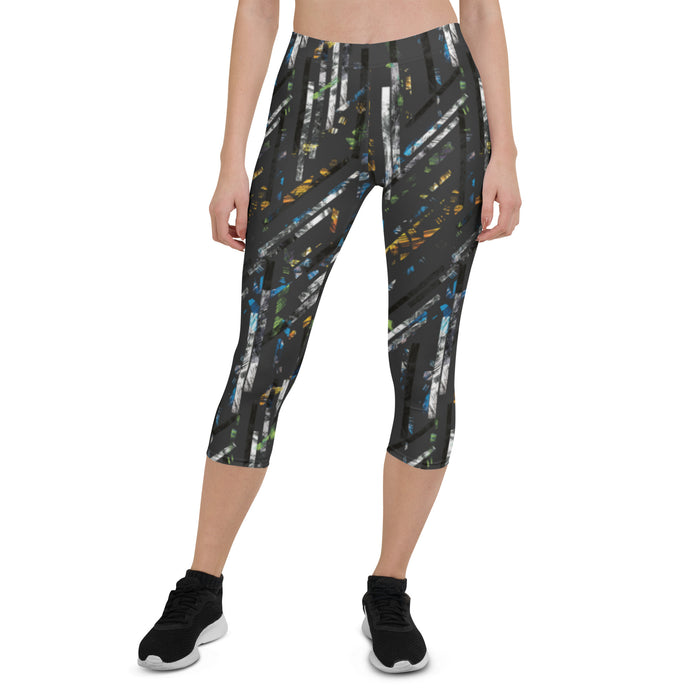 Multicolor Geometric Capri Leggings - Bloom Seventy Seven