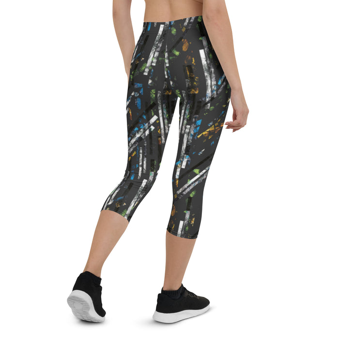 Multicolor Geometric Capri Leggings - Bloom Seventy Seven