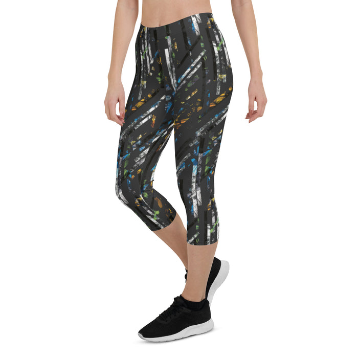 Multicolor Geometric Capri Leggings - Bloom Seventy Seven