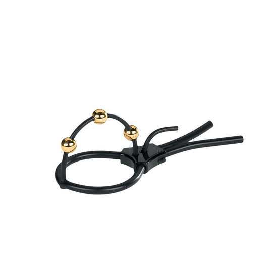 Mystim Pearly Pete - Corona Strap with Golden Balls Intimates Adult Boutique