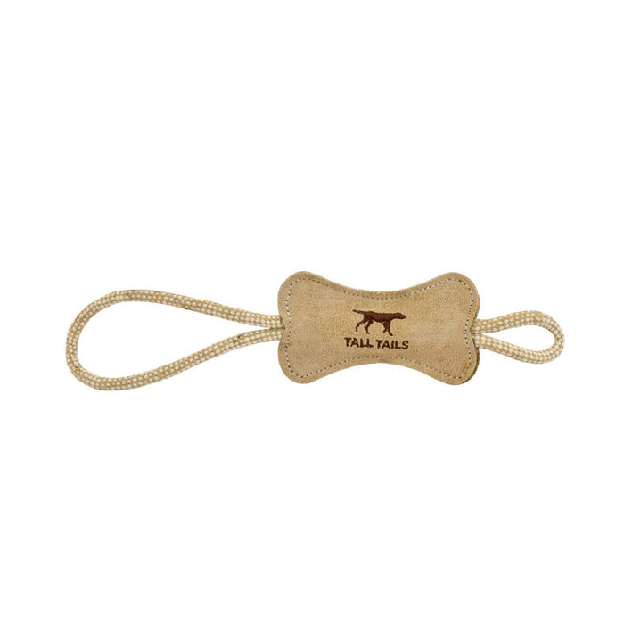Natural Leather & Wool Bone 12" Tug Toy