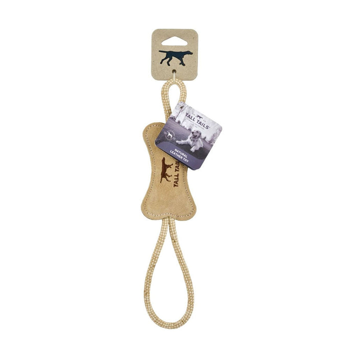Natural Leather & Wool Bone 12" Tug Toy