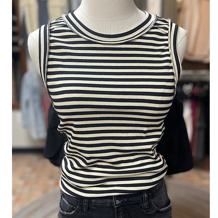 Natural/Black Stripe Tank