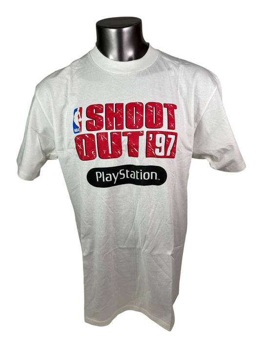NBA SHOOTOUT VINTAGE 1997 50TH SEASON PLAYSTATION T-SHIRT ADULT XL