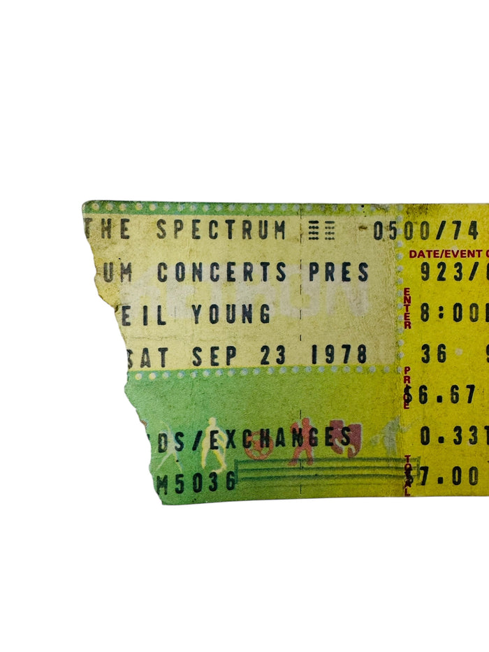 NEIL YOUNG VINTAGE 1978 PHILADELPHIA SPECTRUM TICKET 9/23/78