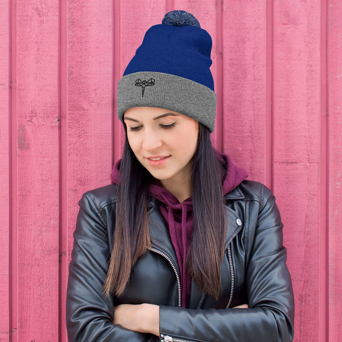 Origami Dragonfly Pom-Pom Beanie