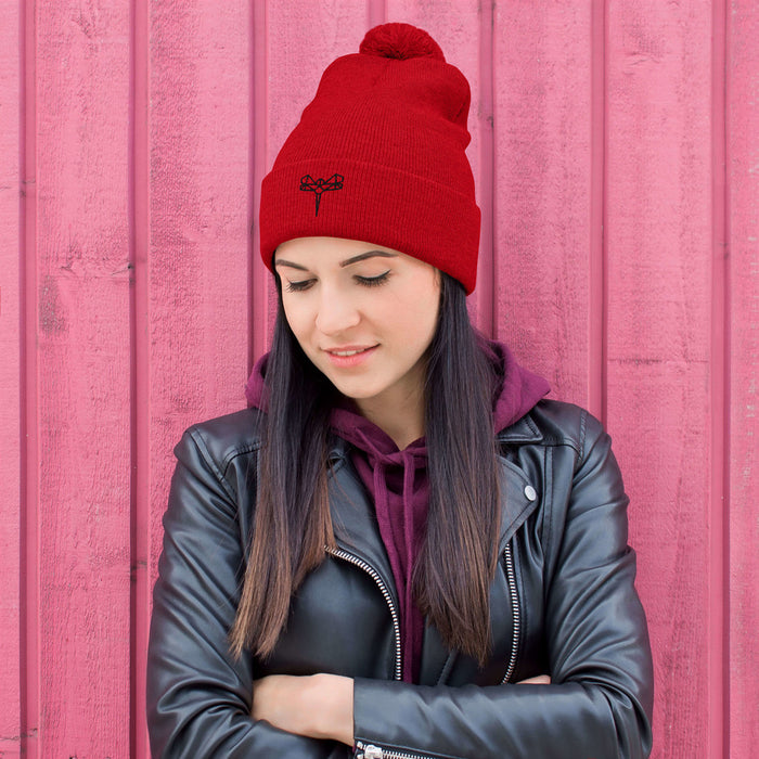Origami Dragonfly Pom-Pom Beanie