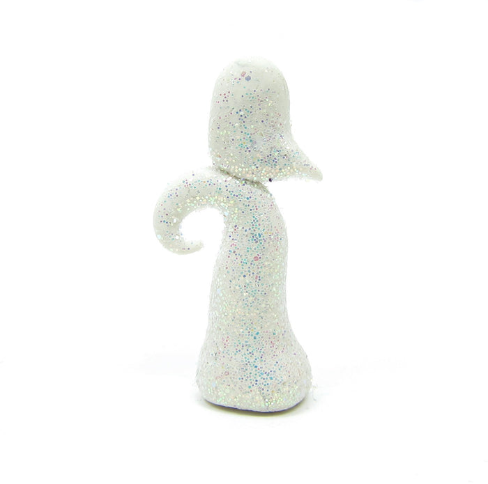 Polymer clay miniature figurine with winter owl