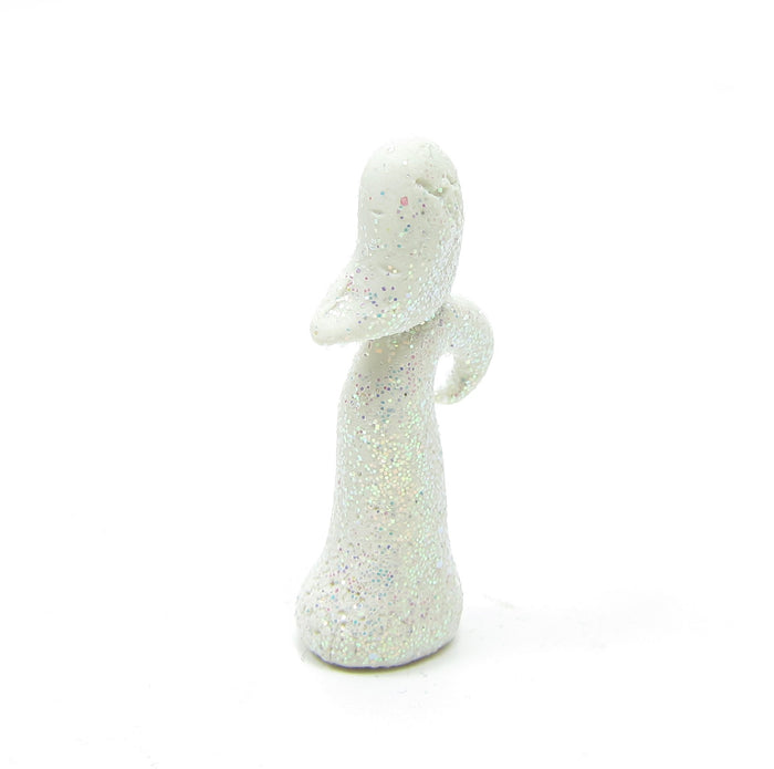Polymer clay miniature figurine with winter owl