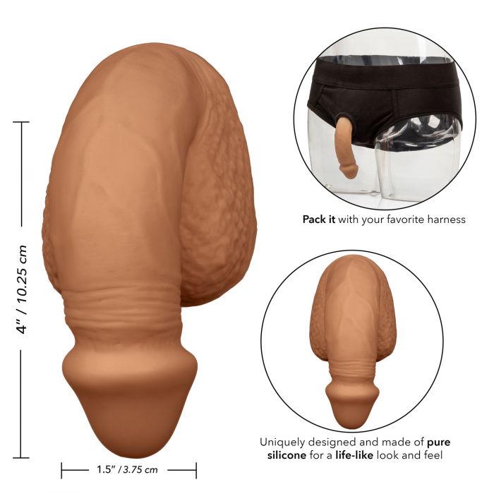 Packer Gear 4in Silicone Penis Tan Intimates Adult Boutique