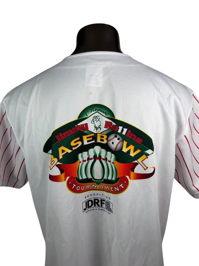 PAT BURRELL PHILADELPHIA PHILLIES VINTAGE 2000'S JIMMY ROLLINS BASEBOWL TOURNAMENT JERSEY ADULT XL