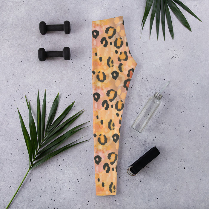 Peach Leopard Print Leggings - Bloom Seventy Seven