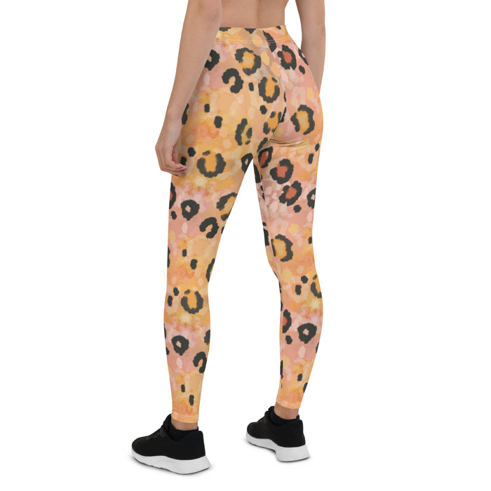 Peach Leopard Print Leggings - Bloom Seventy Seven