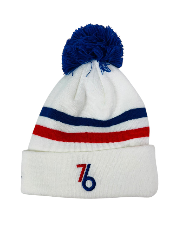 PHILADELPHIA 76ERS RETRO SPECTRUM WINTER POM ADULT HAT