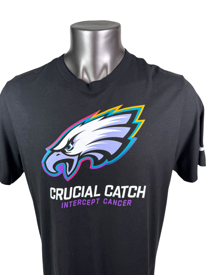 PHILADELPHIA EAGLES TEAM ISSUED CRUCIAL CATCH CANCER NIKE DRI-FIT T-SHIRT ADULT XL