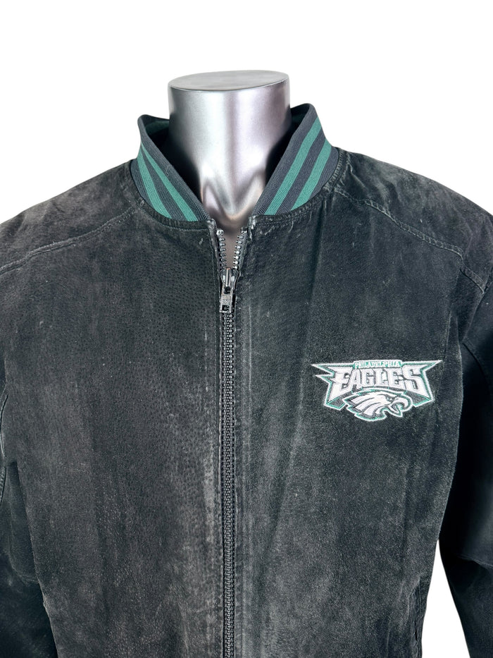 PHILADELPHIA EAGLES VINTAGE 1990'S PRO PLAYER SUEDE JACKET ADULT LARGE
