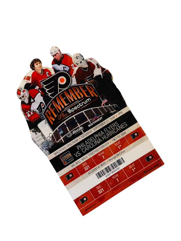 PHILADELPHIA FLYERS 2008 LAST GAME AT SPECTRUM TICKET SEPTEMBER 27, 2008