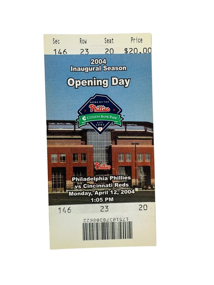 PHILADELPHIA PHILLIES 2004 INAUGURAL GAME CITIZENS BANK PARK TICKET
