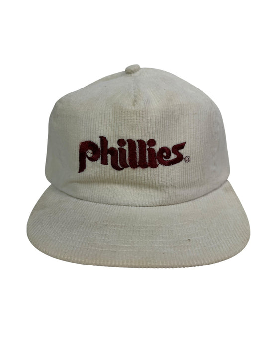 PHILADELPHIA PHILLIES VINTAGE 1980'S CORDUROY ANNCO SNAPBACK ADULT HAT
