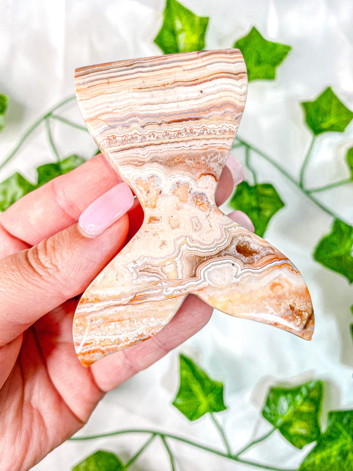 Pink Crazy Lace Agate Mermaid Tail