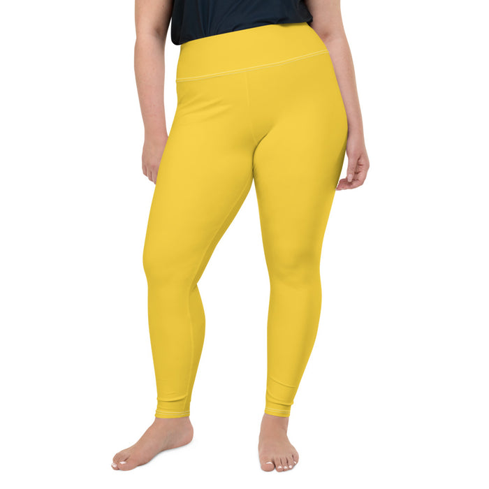 Plus Size Yellow Leggings - Bloom Seventy Seven