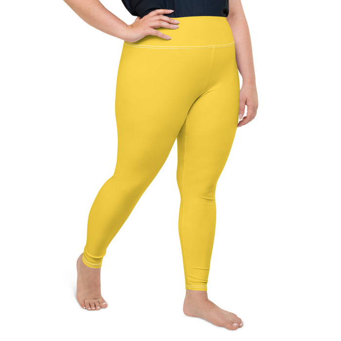 Plus Size Yellow Leggings - Bloom Seventy Seven