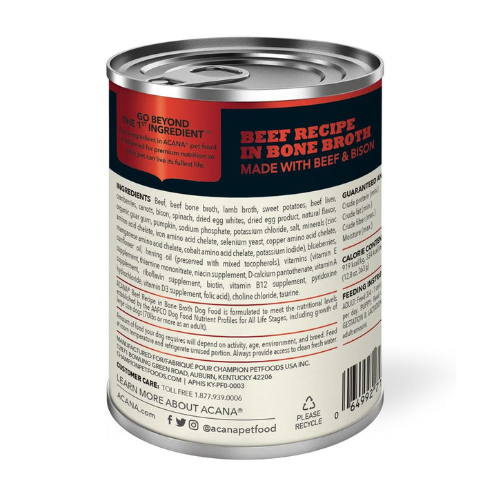 Premium Chunks Beef in Bone Broth Canned Food for Dogs 12.8oz