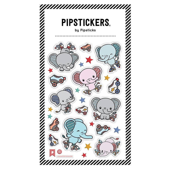 Puffy Skating Elephants Stickers