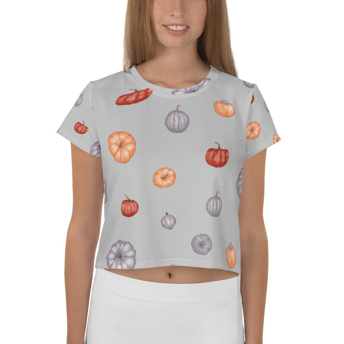 Pumpkin Field Print Crop Tee - Bloom Seventy Seven