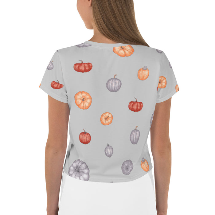Pumpkin Field Print Crop Tee - Bloom Seventy Seven