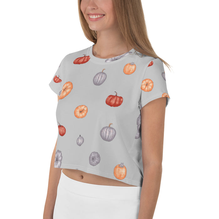Pumpkin Field Print Crop Tee - Bloom Seventy Seven
