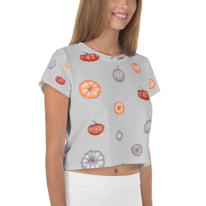 Pumpkin Field Print Crop Tee - Bloom Seventy Seven