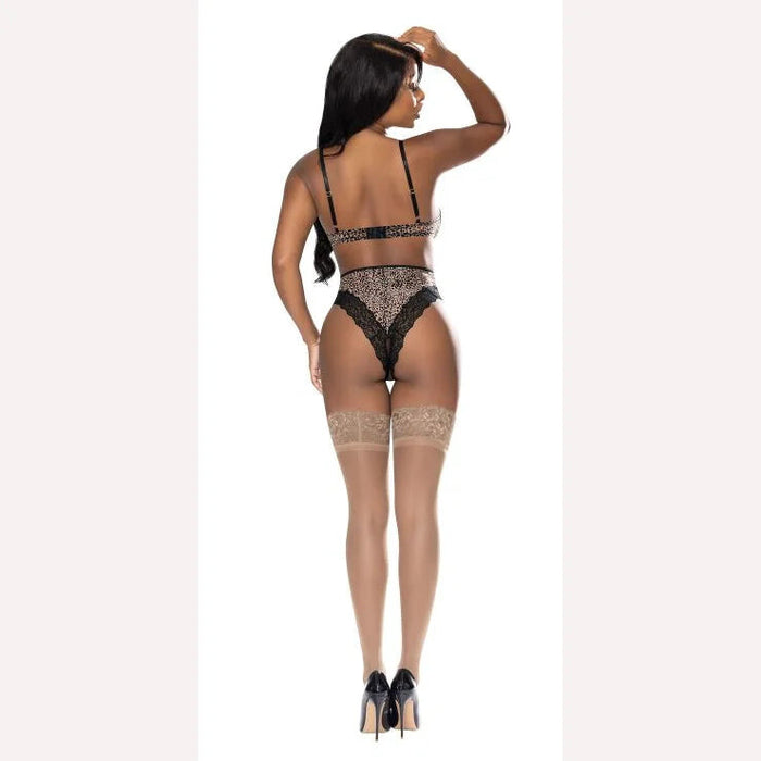 Purrfect Half Cup Teddy W/ Split Crotch Leopard S/m Intimates Adult Boutique